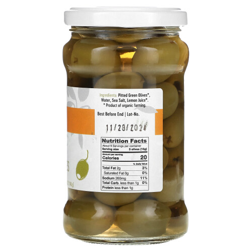 Gaea, Bio-Entsteinte Grüne Oliven, 10,2 Unzen (290 g) 1