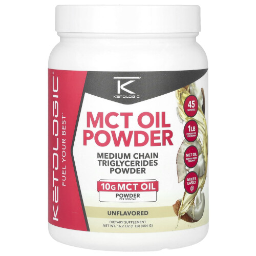 KetoLogic, MCT Öl Pulver, Geschmacksneutral, 16,2 oz (454 g)