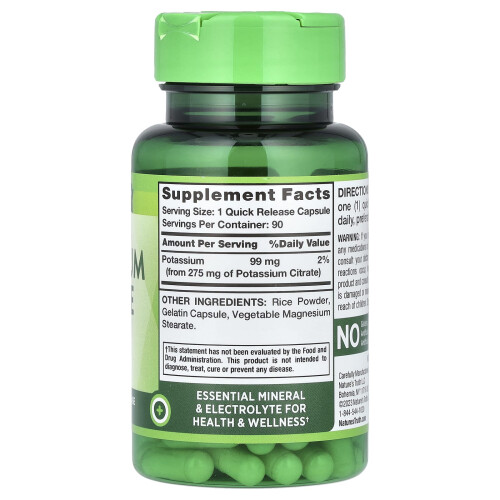 Nature's Truth, Potassium Citrate , 275 mg, 90 Quick Release Capsules 1
