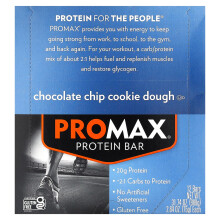 NuGo Nutrition, ProMax Protein Riegel, Schokoladen-Chip-Teig, 12 Riegel, je 2,64 oz (75 g)