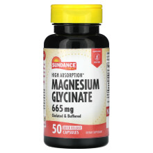 Sundance Vitamins, Hoch Bioverfügbares Magnesiumglycinat, 665 mg, 50 Schnellfreisetzungskapseln