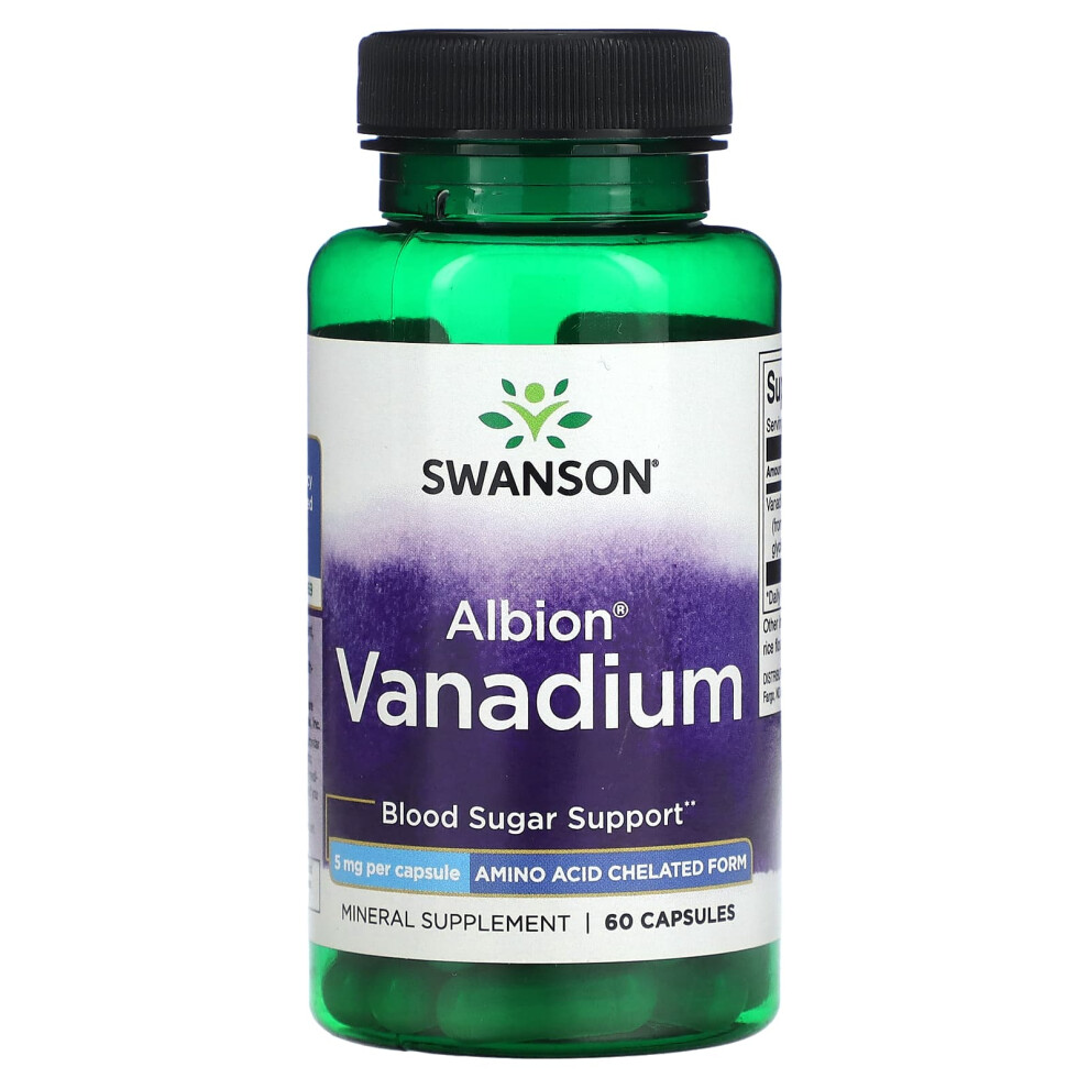 Swanson , Albion Vanadium, 5 Mg, 60 Capsules