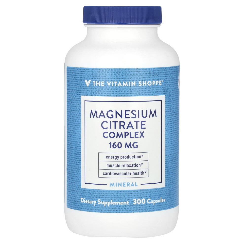 The Vitamin Shoppe , Magnesium Citrate Complex, 160 Mg, 300 Capsules