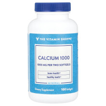 The Vitamin Shoppe, Calcium 1000, 1.000 mg, 100 Softgels (500 mg pro Kapsel)