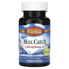 Carlson, Teen's Max Catch Minis, 1.000 mg, 30 Mini Softgels (500 mg pro Softgel)
