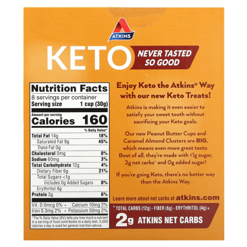 Atkins, Peanut Butter Cups, 8 Cups, 1.06 oz (30 g) Each 1
