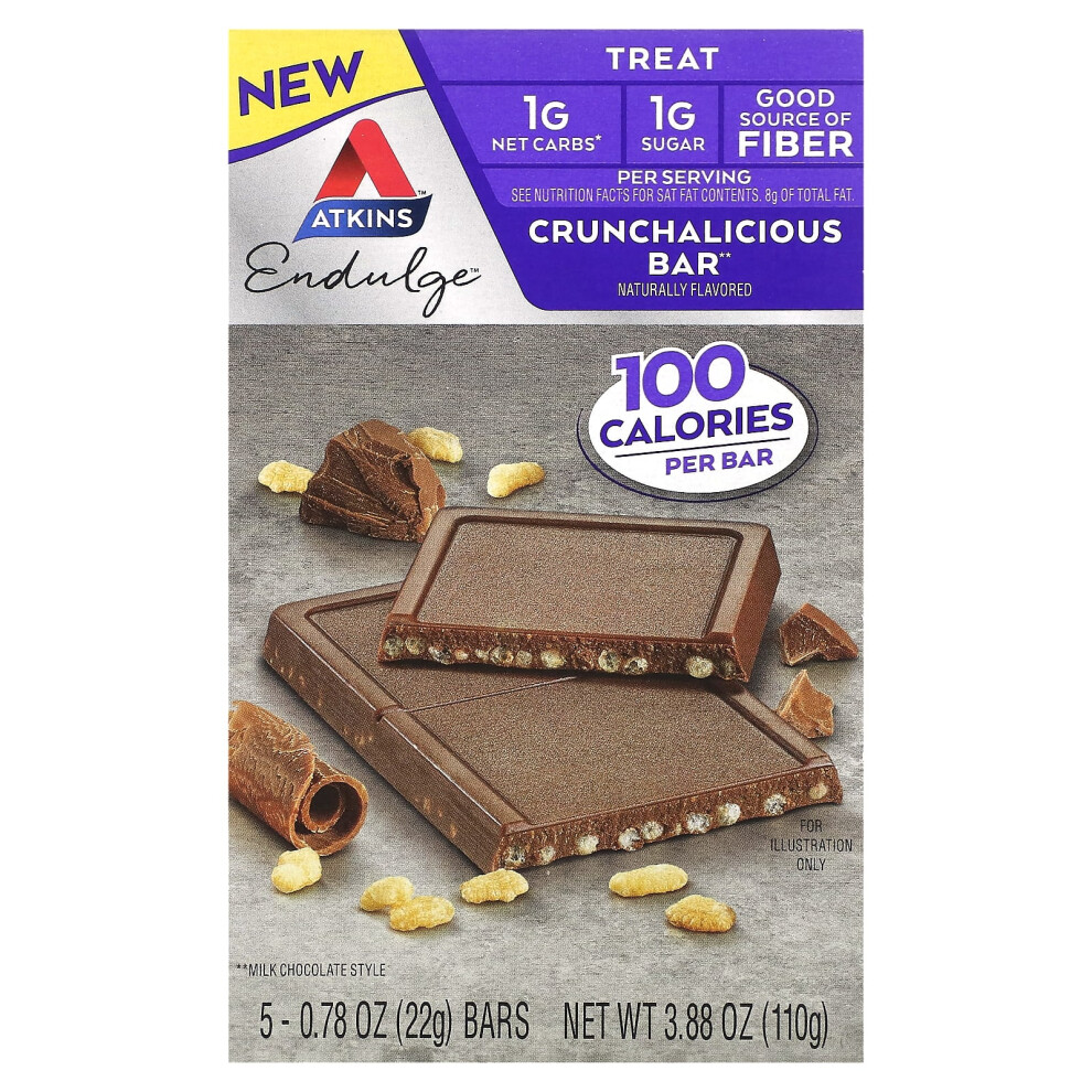 Atkins , Endulge, Crunchalicious Bar, 5 Bars, 0.78 Oz (22 G) Each