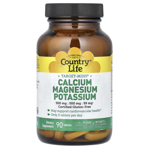 Country Life, Target-MinsÆ, Calcium Magnésium Potassium, 90 Comprimés