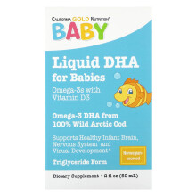 California Gold Nutrition, Baby's DHA, Omega-3 mit Vitamin D3, 1.050 mg, 2 fl oz (59 ml)