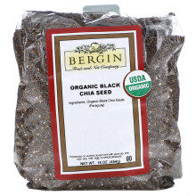 Bergin Fruit and Nut Company, Graines de Chia Noires Biologiques, 16 oz (454 g)