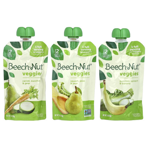 Beech-Nut, Gemüse, 6+ Monate, Sortimentspackung, 9 Beutel, je 3,5 oz (99 g) 2