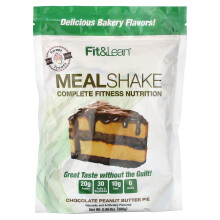 Fit & Lean, Shake Repas, Nutrition Complète Fitness, Tarte Chocolat Beurre de Cacahuète, 0,86 lb (390 g)
