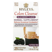 Hyleys Tea, Colon Cleanse, Blackberry, Caffeine Free, 25 Tea Bags, 1,32 oz (37,5 g)