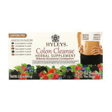 Hyleys Tea, Nettoyage du Côlon, Collection de Thés Variés, Sans Caféine, 42 Sachets de Thé sous Enveloppe Aluminium, 0,05 oz (1,5 g) Chacun