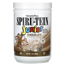 Natures Plus SPIRU-TEIN Junior, Schokolade - 1 lb - Pflanzliches Proteinpulver für Kinder - Glutenfrei & Vegetarisch - 15 Portionen