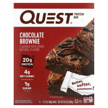 Quest Nutrition, Protein-Riegel, Schokoladen-Brownie, 4 Riegel, je 2,12 Unzen (60 g)