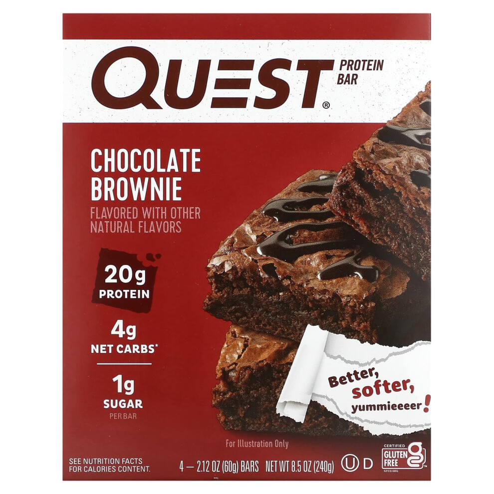 Quest Nutrition , Protein Bar, Chocolate Brownie, 4 Bars, 2.12 Oz (60 G) Each