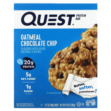 Quest Nutrition, Protein-Riegel, Haferflocken Schokoladenstückchen, 4 Riegel, je 2,12 Unzen (60 g)