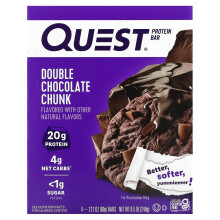 Quest Nutrition, Protein-Riegel, Doppel-Schokoladenstückchen, 4 Riegel, je 2,12 Unzen (60 g)