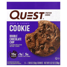 Quest Nutrition, Cookie Protéiné, Double Pépites de Chocolat, 4 Paquets, 2,08 oz (59 g) Chacun