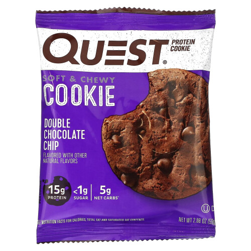 Quest Nutrition, Protein Cookie, Double Chocolate Chip, 4 Pack, 2.08 oz (59 g) Each 2