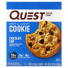 Quest Nutrition, Cookie Protéiné, Pépites de Chocolat, 4 Paquets, 2,08 oz (59 g) Chacun