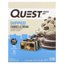Quest Nutrition, Protein-Riegel, Überzogen Cookies & Cream, 4 Riegel, je 1,76 Unzen (50 g)