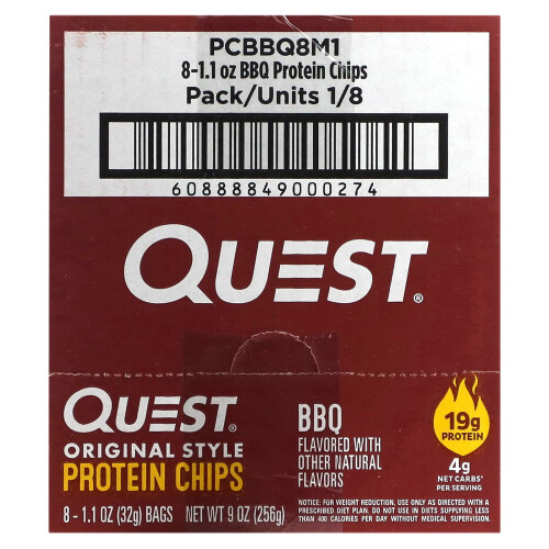 Quest Nutrition, Original Style Protein Chips, BBQ, 8 Beutel, je 1,1 Unzen (32 g) 2