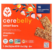 Cerebelly, Smart Riegel, Bio-Kleinkindriegel, Erdbeer Rote Bete, 5 Riegel, je 0,84 oz (24 g)