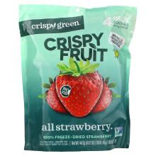 Crispy Green, Knuspriges Obst, Nur Erdbeere, 4er Pack, je 0,42 oz (12 g)