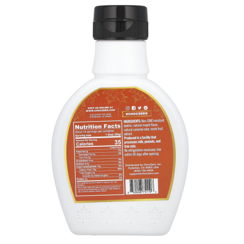 ChocZero, Sirop d'Érable, 10,5 oz (300 g) 1