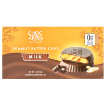 ChocZero, Erdnussbutter-Tassen, Milchschokolade, 8 einzeln verpackte Tassen, 4 oz (113 g)
