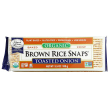 Edward & Sons, Bio-Gebackene Knusper-Vollkornreis-Snaps, Geröstete Zwiebel, 3,5 Unzen (100 g)
