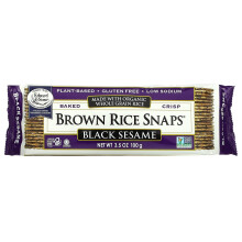 Edward & Sons, Gebackene Vollkorn-Braunreis-Snaps, Schwarzer Sesam, 3,5 oz (100 g)