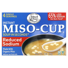 Edward & Sons, Instant Miso-Cup, Reduced Sodium , 4 Single Servings, 1 oz (29 g)