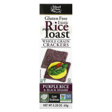Edward & Sons, Exotic Rice Toast, Vollkorncracker, Lila Reis & Schwarzer Sesam, 2,25 oz (65 g)