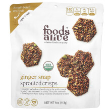 Foods Alive, Gekeimte Crisps, Ingwer Snap, 4 Unzen (113 g)