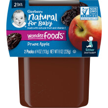 Gerber, Natural für Babys, Wonder Foods, 2. Nahrung, Pflaume Apfel, 2er Pack, je 4 oz (113 g)