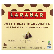 Larabar, The Original Real Fruit & Nut Bar, Schokoladenstückchen-Teig, 6 Riegel, je 1,6 Unzen (45 g)