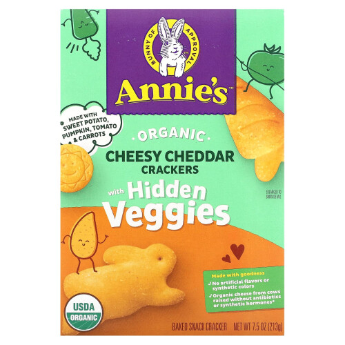Annie's Homegrown, Bio-Cheddar-Cracker mit verstecktem Gemüse, 7,5 Unzen (213 g)