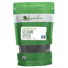 Kevala, Graines de Sésame Noir Biologiques, Crues, Non Décortiquées, 16 oz (454 g)