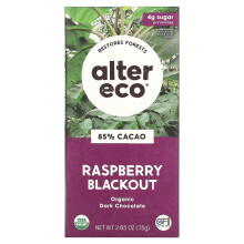 Alter Eco, Bio Dunkle Schokoladentafel, Himbeer-Blackout, 85 % Kakao, 2,65 Unzen (75 g)