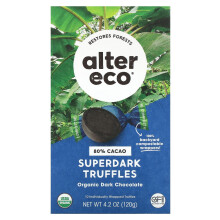 Alter Eco, Bio Dunkle Schokoladentrüffel, Superdunkel, 80 % Kakao, 10 Trüffel, 4,2 Unzen (120 g)