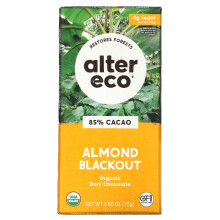Alter Eco, Bio Dunkle Schokoladentafel, Mandel-Blackout, 85 % Kakao, 2,65 Unzen (75 g)