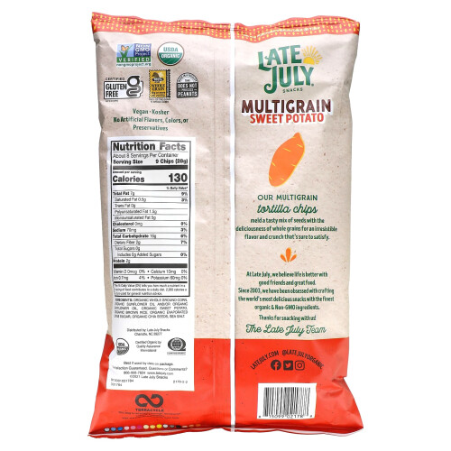 Late July, Chips de tortilla multigrains, Patate douce, 7,5 oz (212 g) 1
