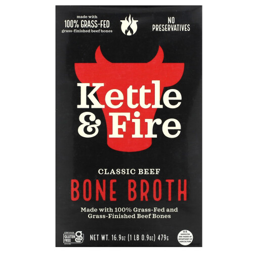 Kettle & Fire, Bouillon d'Os, Bœuf Classique, 16,9 oz (479 g)