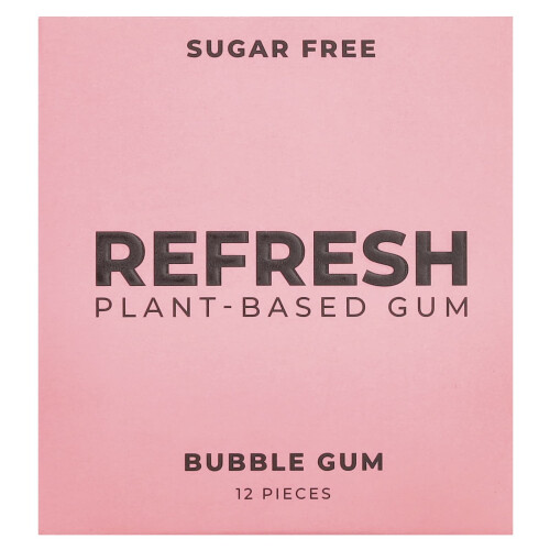 Refresh Gum, Pflanzliches Bubble Gum, 12 Stück