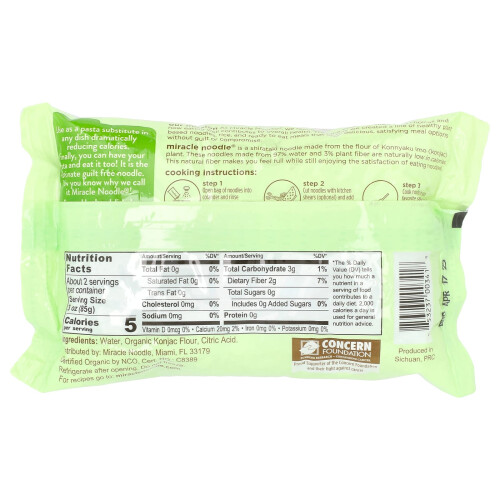 Miracle Noodle, Bio-Spaghetti-Nudeln, 7 Unzen (200 g) 1