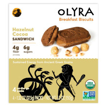 Olyra, Bio-Frühstückskekse, Haselnuss-Kakao-Sandwich, 4 Packungen, je 1,32 Unzen (37,5 g)