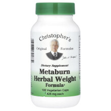 Christopher's Original Formulas, Metaburn Kräuter-Gewichtsformel, 1.275 mg, 100 vegetarische Kapseln (425 mg pro Kapsel)